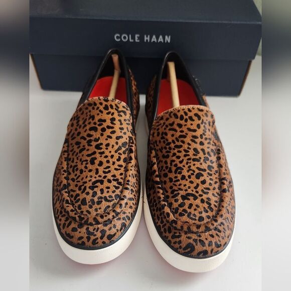 NEW Cole Haan Cheetah Print Loafer Shoes Size 6B Women's - Picture 1 of 6